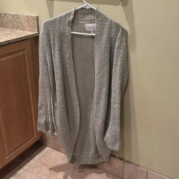 Hinge woman's long gray cardigan - Picture 2 of 9